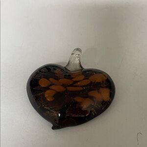 Source Unknown Heart Pendant Necklace - Black and Orange